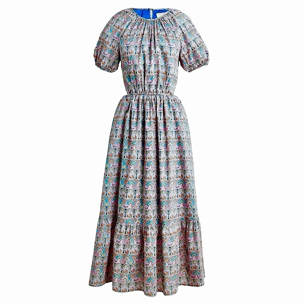 J. Crew Side Cutout Organic Cotton Dress Liberty Giorgia Duke Fabric